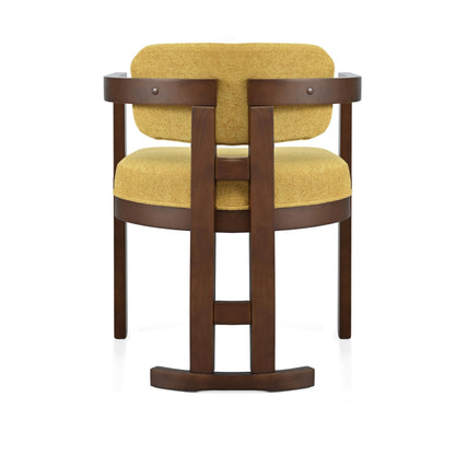 Merax 2-Piece Wooden Farmhouse Dining Chairs with Durable Legs for Kitchen, DiningRoom, Walnut+Yellow