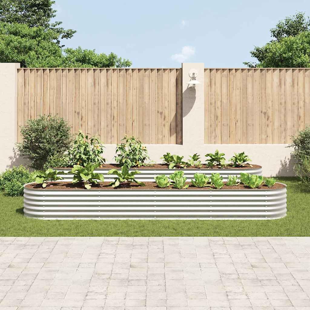 Favemtsl Galvanized Steel Large Raised Garden Bed 157.5 x 31.5 x 17.3 inch Rectangle Planter Box Outdoor Modern Silver Finish for Backyard Patio Balcony