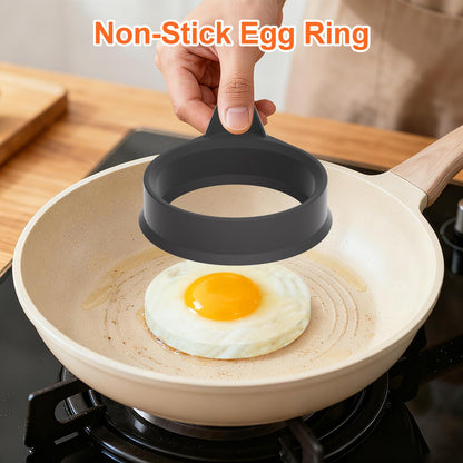 Silicone Egg Rings for Cooking, 4 Pack Egg Molds with Leak-Proof Design, Non-Stick BPA Free Egg Cooker Rings, Heat Resistant up to 500°F, Dishwasher Safe Grey