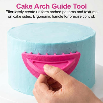4 PCS Cake Piping Guide Tool, Cake Arch Guide Tool, Ruffle Guide Stencil, Cake Decorating Tools, Cake Ruffle Marker (2 PCS 6'' + 2 PCS 10'') for Cakes