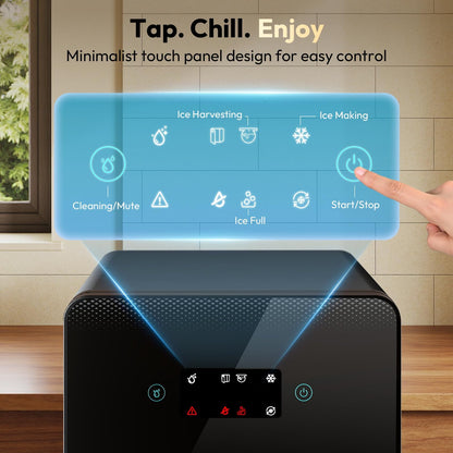 Oylus 2'' Clear Ice Ball Maker – 4 Ice Spheres in 35min, 144 pcs/Day, Auto&Manual Fill, Fast Round Ice Machine with LCD Touch Panel, Self-Cleaning, Home & Bar Maker for Whiskey Gift Mother's Day