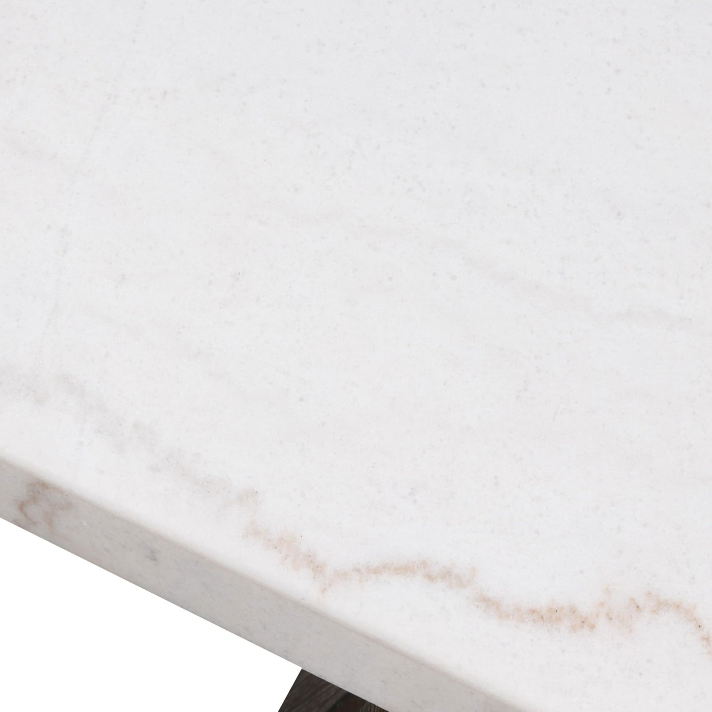 Furniture of America Rafferty Modern Solid Wood 22-inch Square End Table with Genuine Marble Top and Tapered Base for Living Room, Office, Dark Walnut/White
