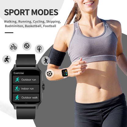 Yihou Fitness Tracker Heart Rate Blood Pressure Watch Blood Oxygen Monitor Pedometer Step Counter Activity Tracker Big Fitness Tracker for Women Men Smart Watch for Android Phones Compatible iPhone