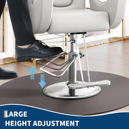 Professional Reclining Salon Barber Chair, 360° Swivel Hydraulic Hair Salon Chair for Hair Stylist with Heavy Duty Pump, High-Density Cushion, Adjustable Height Barber Chairs for Barbershop Spa & Home