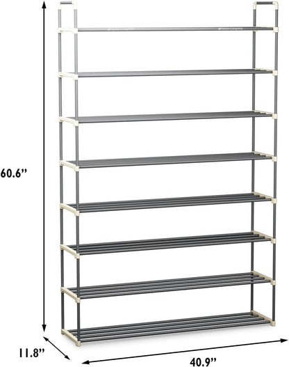 8-Tier Closet, 40 Home-Complete Shoe Rack - Shoe Organizer for Bathroom, Entryway - Shelf Holds Pairs Sneakers, Heels