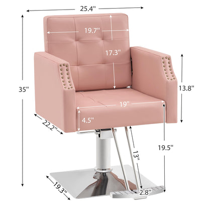 BarberPub Classic Salon Chair for Hair Stylist,Hydraulic Barber Styling Chair,Beauty Salon Spa Equipment 8818 (Pink)