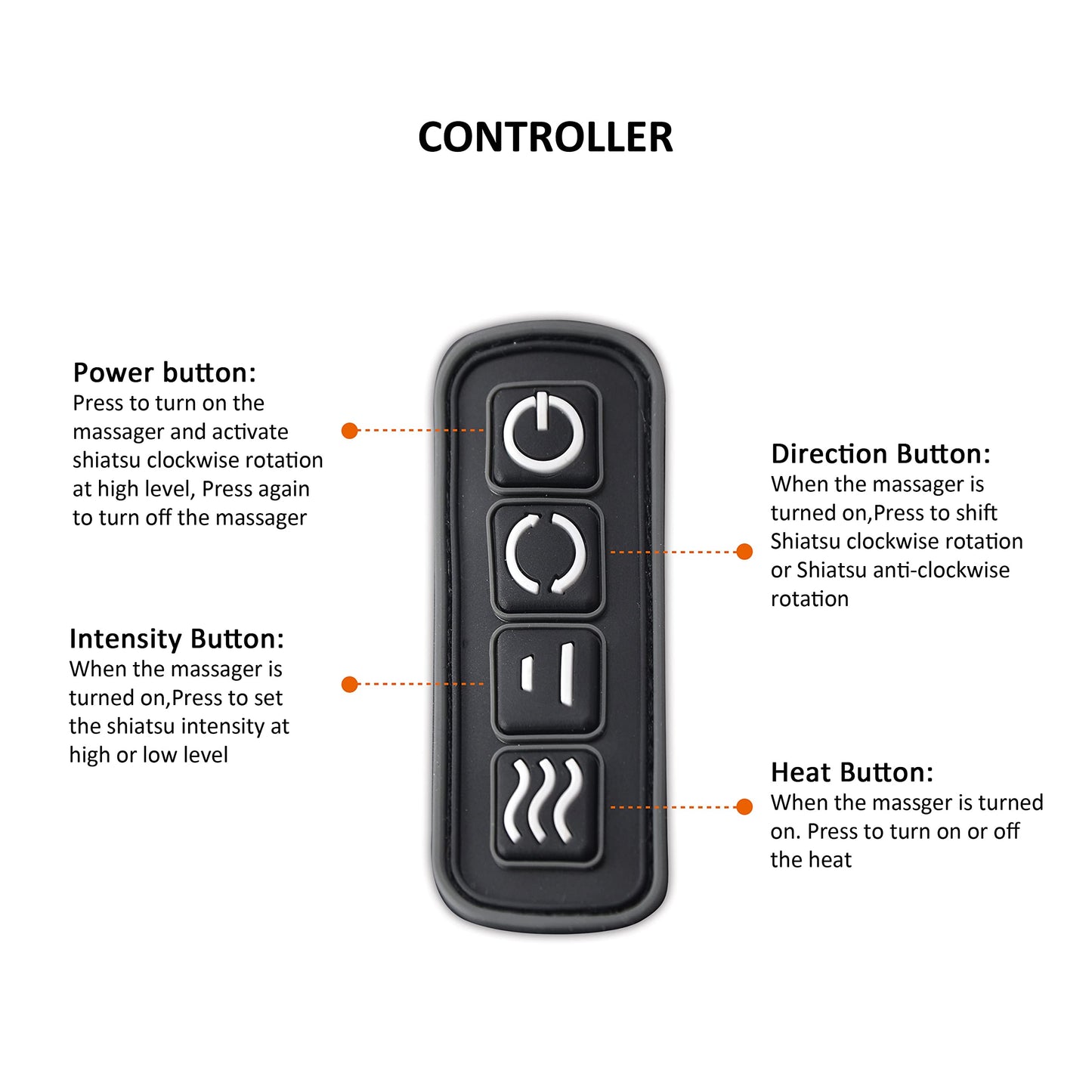 Snailax Cordless Massager - Shiatsu Neck and Shoulder Massager with Heat, Portable, Lumbar, Back Electric Massage Pillow, Christmas Gift