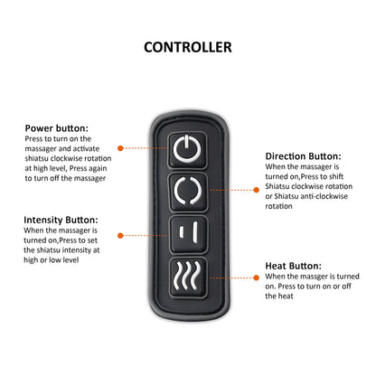 Snailax Cordless Massager - Shiatsu Neck and Shoulder Massager with Heat, Portable, Lumbar, Back Electric Massage Pillow, Christmas Gift