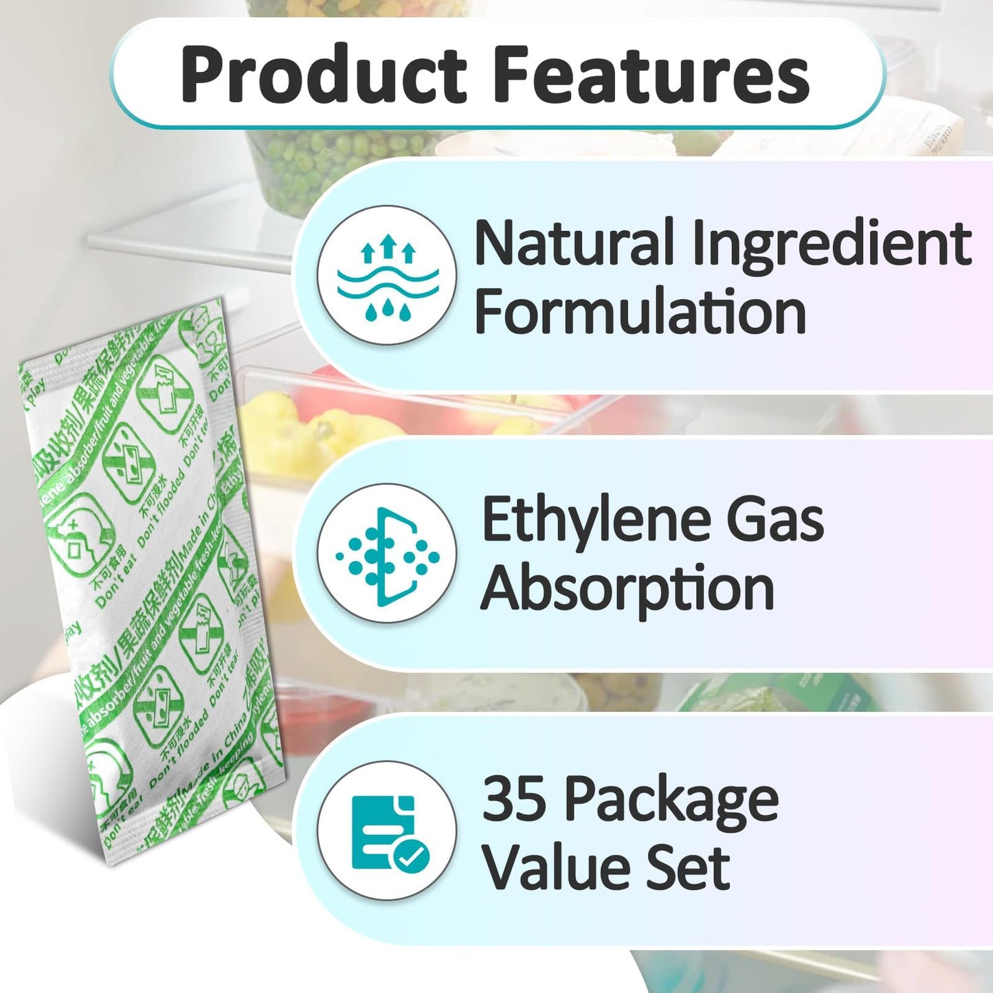 35 Pcs Carbon Filter Refills Compatible with OXO GreenSaver Produce Keepers and Crisper Inserts, Activated Carbon to Keep Fruits Fresh, Also for Bluapple Produce Saver Balls and Other Produce Savers