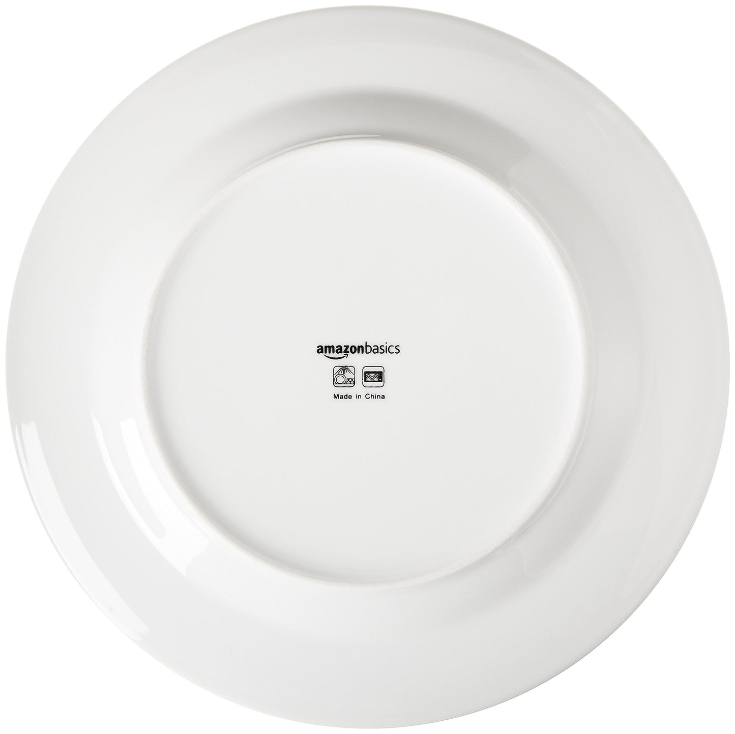Amazon Basics 6-Piece White Dinner Plate Set, Microwave and Dishwasher Safe for Everyday Use, 10.5 inches