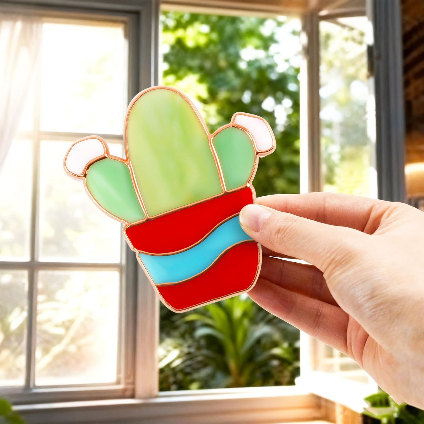 LemonRoad 2 Sets Unfinished Succulents Pre Cut Stained Glass DIY Stained Glass Craft Kit with Solder Wire, Gel Flux, Flux Brush for Adult Make Your Own Beautiful Art Handcrafts for Home Decor