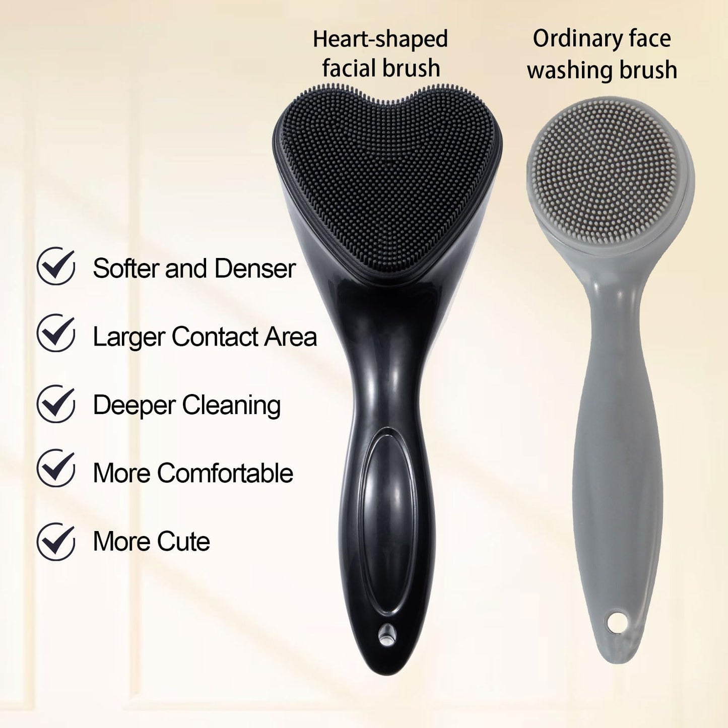 2 Pack Silicone Face Scrubber Exfoliating Brush, Manual Handheld Facial Cleansing Brush Blackhead Scrubber, Soft Bristles Waterproof for Face Skincare (Round-Pink)