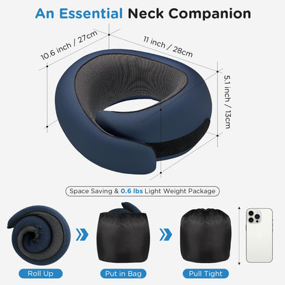 Neck Pillow Airplane,100% Pure Memory FoamTravel Neck Pillow Travel Neck Support Ergonomic &Portable Design Best for Sleeping Plane Car Train Office Flight (Small Grey)