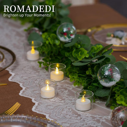 20+Extra 4 Wedding Votive Tea Light Holders - Mini Clear Glass Tealight Candle Holder as Candlelit Dinner Party Events
