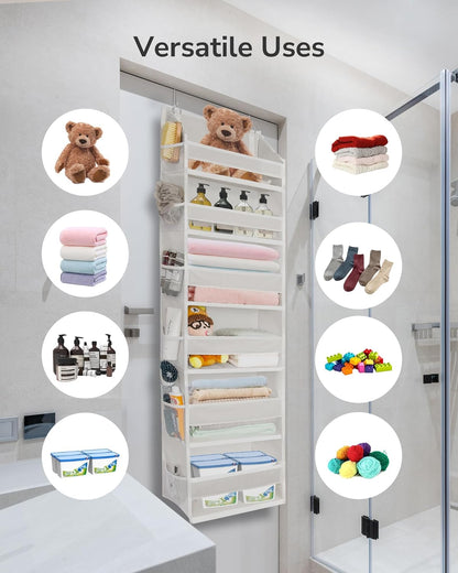 6 12 50lbs ULG Over The Door Organizer with Large Pockets Side Pockets, Weight Capacity Door Hanging Organizer