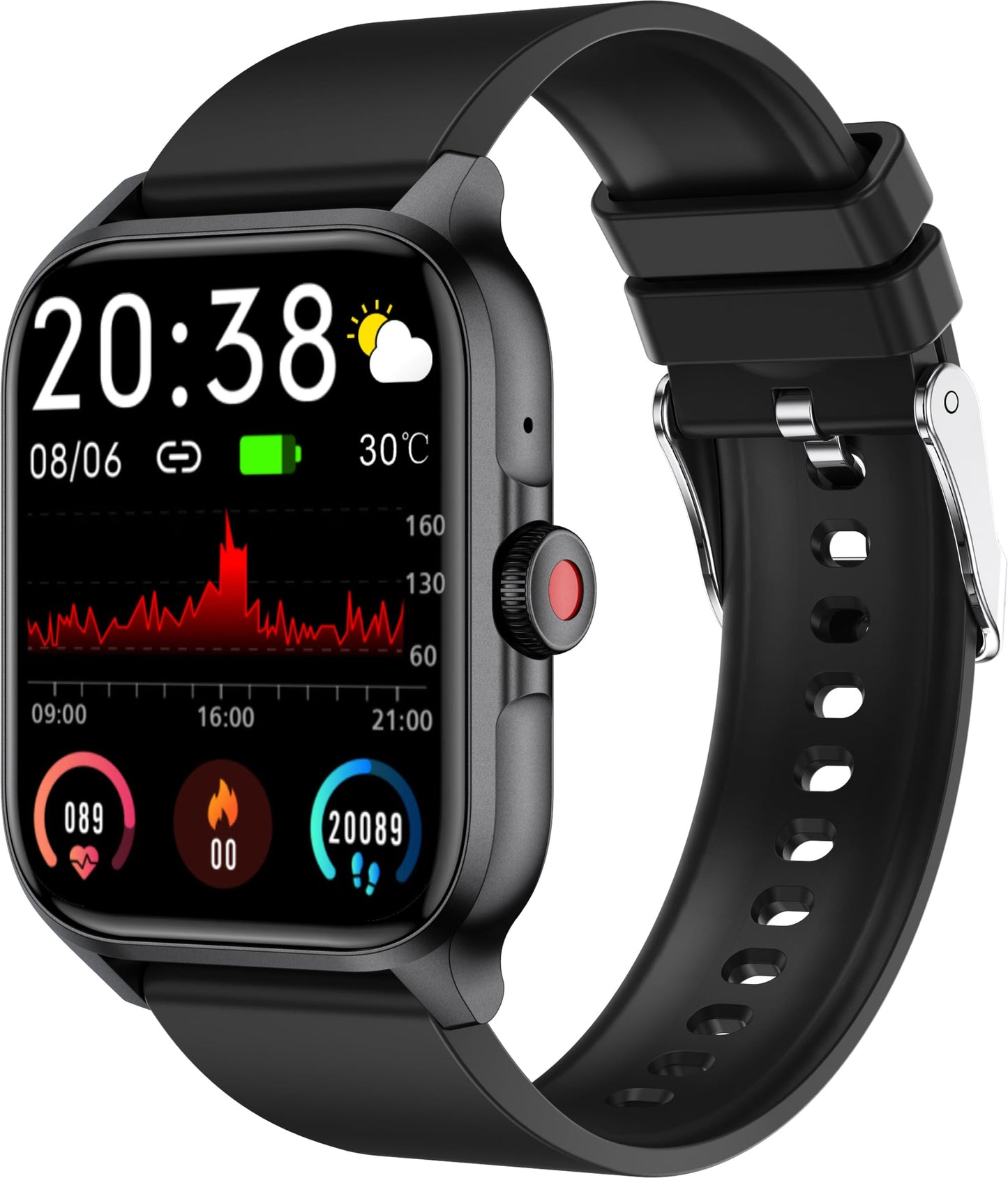 Yihou Fitness Tracker Heart Rate Blood Pressure Watch Blood Oxygen Monitor Pedometer Step Counter Activity Tracker Big Fitness Tracker for Women Men Smart Watch for Android Phones Compatible iPhone
