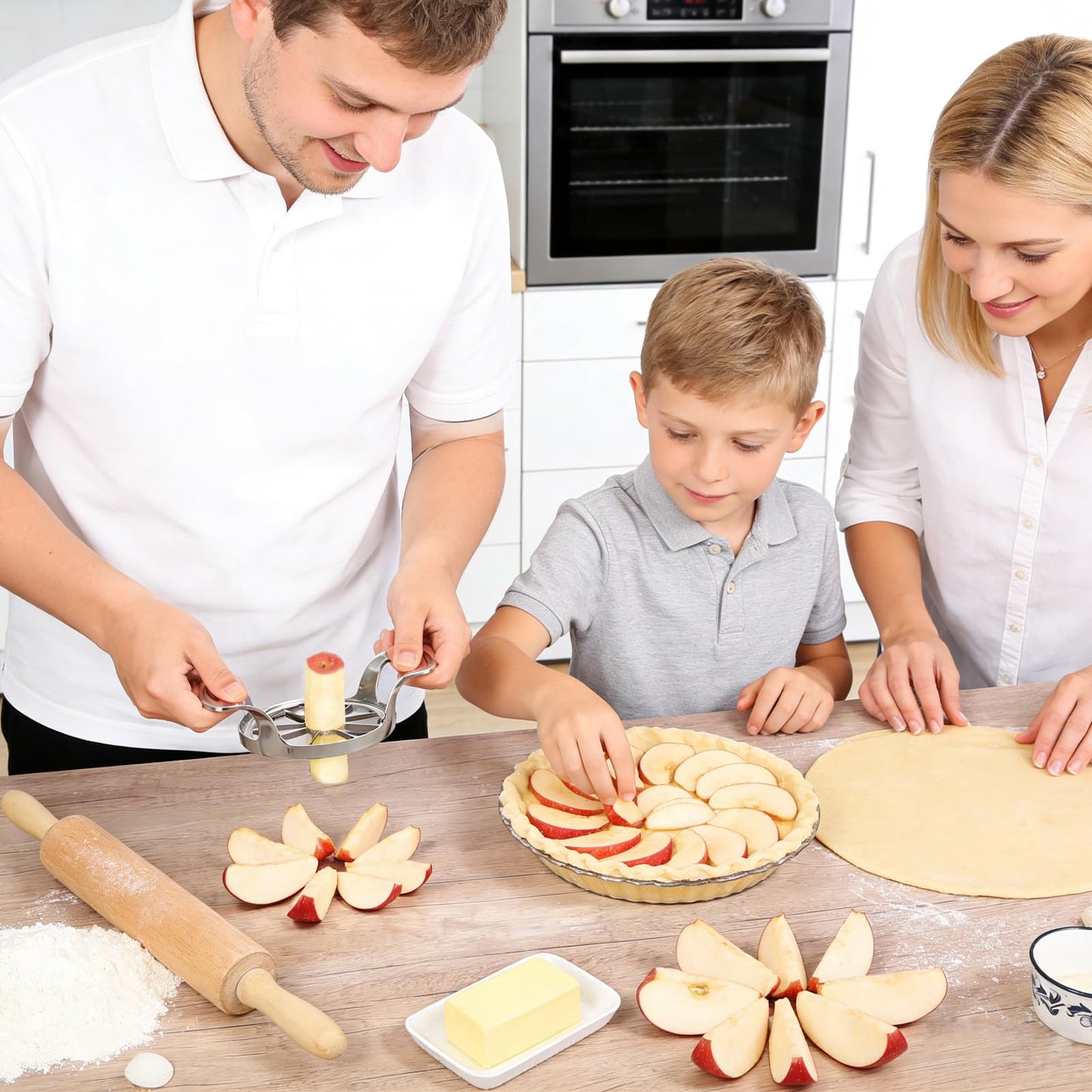 Apple Slicer,12 Blade Extra Large Apple Corer, Heavy Duty Stainless Steel Apple Cutter and Divider，Easy to Use, Time-Saving,Kitchen Tool (12 Blades)