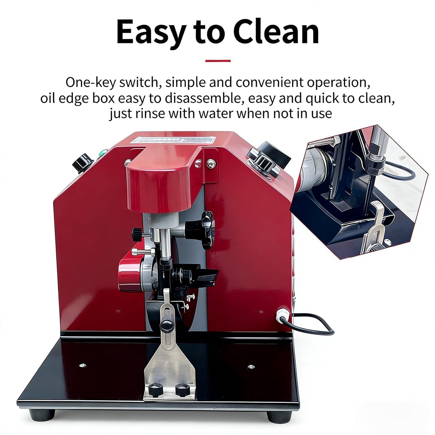 Electric Leather Edge Oiling Machine, Edging Coat Machine Kit, 50W Professional Leather Edge Dye Tool with Adjustable Thickness, Dual Speed Control for Leathers Working Treatment