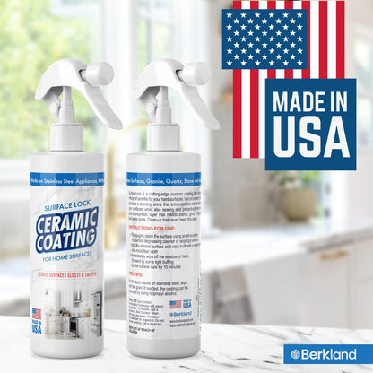 Surface Lock Home Ceramic Coating for Stainless Steel - Prevents Fingerprints on Appliances, Countertops and Any Hard Surface In Your Life - Made in the USA Spray - 8 fl oz - Proof It Works to Seal