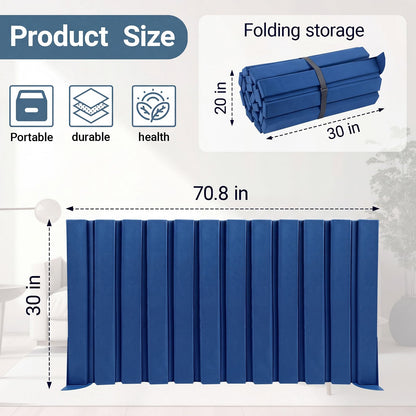 AmazingSpark 1 Pcs 30" X 6' Soundproof Room Divider Panel, Foldable Acoustic Partition Wall with Stand and Straps, Freestanding Privacy Screen for Office Study Bedroom Studio Library (Blue)