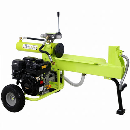 JUXEVY 20 Ton Portable Gas Powered Log Splitter with 7HP Engine and Auto Return Ram System, Heavy Duty Steel Firewood Wood Splitter for Forestry Harvesting, 8.0-Second Cycle Time, Green