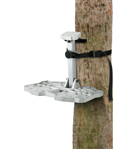 LUCKY CLOVER Tree Saddle Platform: Reliable Saddle Hunting Platform with Non-Slip Ridge Grips, Lightweight Cast Aluminum Construction, Fully Adjustable Silent Saddle Platform, 16.1"x12.2" Platform