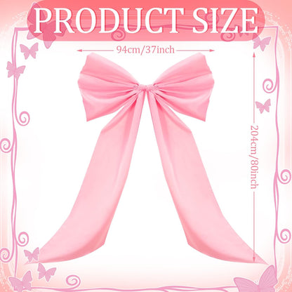 Wavwavw Giant Wall Bow Decorations - 39 x 72 Inch Pink Ribbon Decor for Birthday, Baby Shower & Weddings
