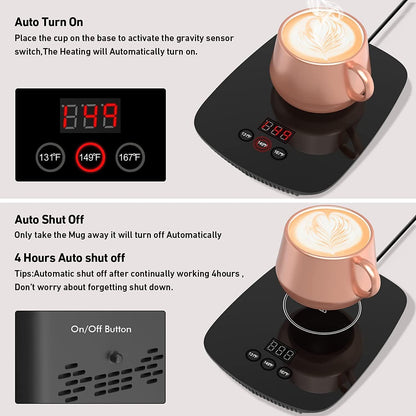 25 131/ 55or 167/ 75 Coffee Mug Warmer for Desk with Heating Function Watt Electric Beverage Warmer with Adjustable