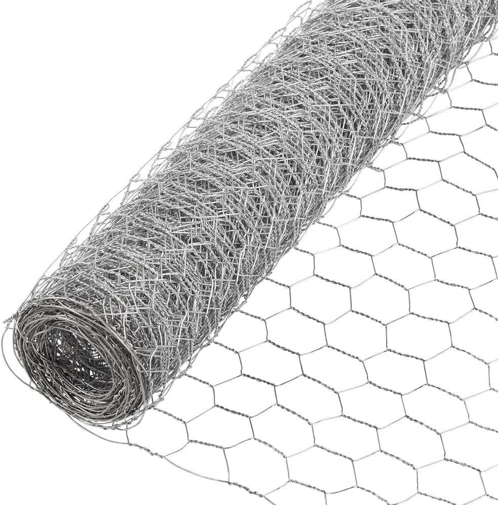 Fencer Wire 20 1-Inch (2 50 Poultry Netting Fence, Gauge Galvanized Hexagonal Chicken Wire Fence, Mesh Opening Size ft.