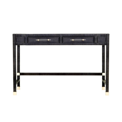 Tov Furniture Amara Charcoal Rattan Desk