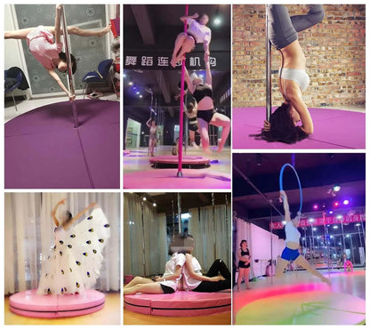 TGBHM Circular Pole Crash Mat Fitness Dance Pole Mats, Black Foldable Gymnastic Yoga Dance Mat, Thick Epe Foam Crash Pad Exercise Shock Absorption Cushion,200cmx5cm