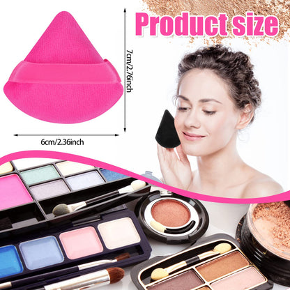 Pimoys 6 Pieces Powder Puff Face Makeup Sponge Soft Velour Triangle Powder Puffs Beauty Sponge Stocking Stuffers for Loose Powder (Black, Pink)