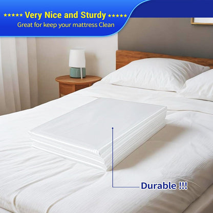 Queen Size Mattress Bag - Heavy-Duty Plastic Protector Cover for Moving | 1PK