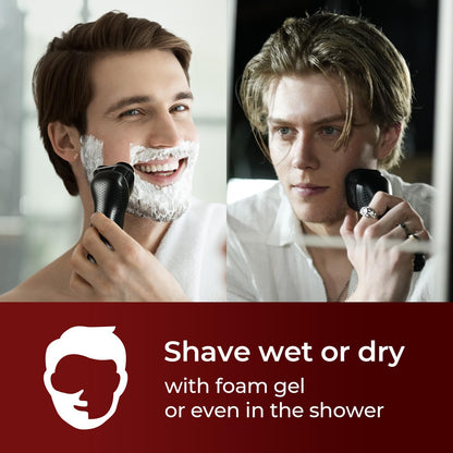 rategist Electric Razor for Men Cordless: 3-in-1 Electric Shaver for Face/Beard/Nose/Sideburns - IPX7 Waterproof Travel Kit - Precision Blades & Turbo Speed