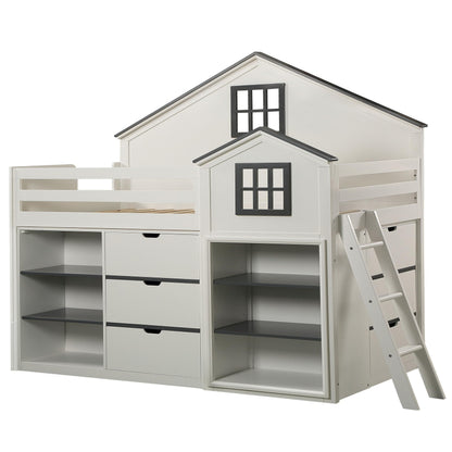 Acme Ratana 3-Drawer Contemporary Wood Cabinet in White/Gray