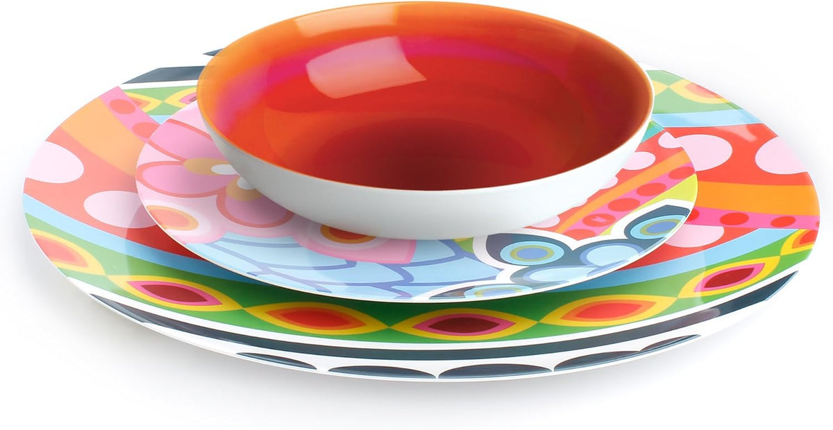 French Bull 8" Pasta Bowl - Melamine Dinnerware (Pink Ombre)
