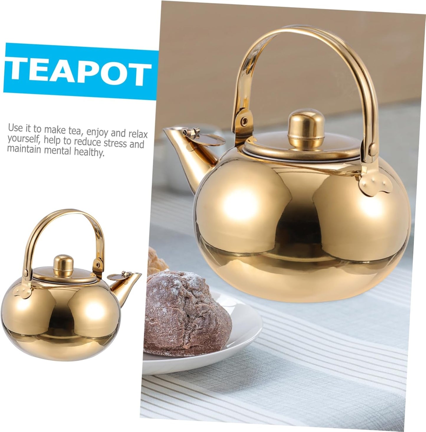1pc Stainless Steel Whistling Tea Kettle, Portable Stove Teapot with Infuser, Water Boiler Filter for Heating