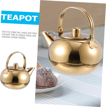 1pc Stainless Steel Whistling Tea Kettle, Portable Stove Teapot with Infuser, Water Boiler Filter for Heating