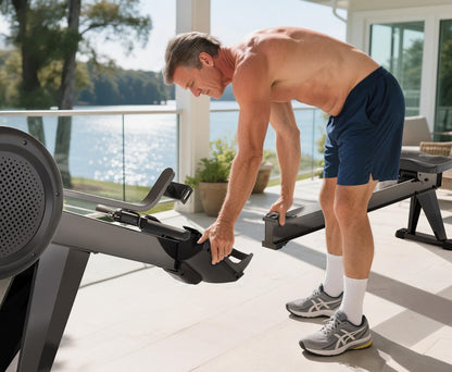 YOSUDA Air Magnetic Rowing Machine for Home, Dual Air & Magnetic Resistance with 8-Level, Smart APP, Rotatable Device Holder, Ergonomic Seat, and Easy Storage