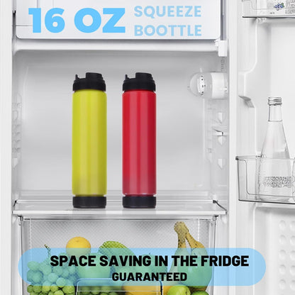 12 16 Oz mwellewm Pc Condiment Squeeze Bottles for Sauces Ketchup Bottles Squeeze Plastic Mustard Dispenser Refillable
