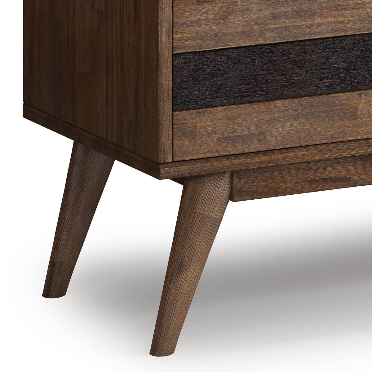SIMPLIHOME Clarkson SOLID ACACIA WOOD 60 inch Wide Mid Century TV Media Stand in Rustic Natural Aged Brown For TVs up to 65 inches for the Living Room and Entertainment Center