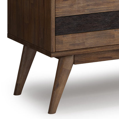 SIMPLIHOME Clarkson SOLID ACACIA WOOD 60 inch Wide Mid Century TV Media Stand in Rustic Natural Aged Brown For TVs up to 65 inches for the Living Room and Entertainment Center