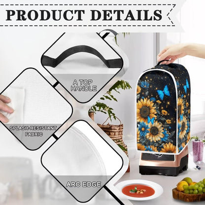 Sunflower Butterfly Blender Appliance Cover, Kitchen Stand Mixer Cover, Small Appliance Dust Cover for Stain Protection