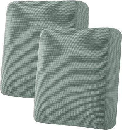 Super Stretch Individual Seat Cushion Covers, Thick Jacquard Textured Twill Fabric Slipcover Sets for Loveseat (2)