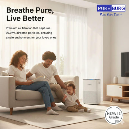 PUREBURG FLT5600 Replacement Filter Set Compatible with GermGuardian AC5600WDLX AC5600W AC5600WFL Air Purifier FLT56CB4 Filter N, Pack of 2, H13 True HEPA Activated Carbon