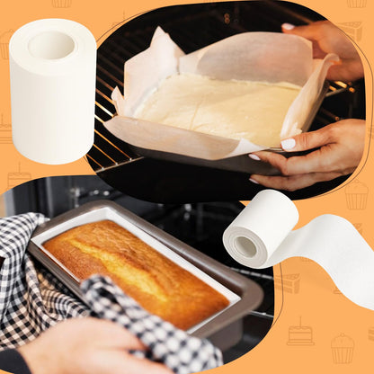 HAPY SHOP Baking Parchment Paper Side Liners - 2.95 in x 131.23 ft Cake Pan Side Liner Roll Parchment Paper Strips for Round Cake Pans, Cheesecake Springform Pan, Heat Resistant Kitchen Paper