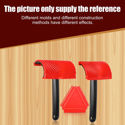 Honoson Set of 3 Wood Graining Tool Wood Graining Painting Tool Set DIY Texture Rubber Empaistic Roller for Household Wall Room Art Paint Decoration