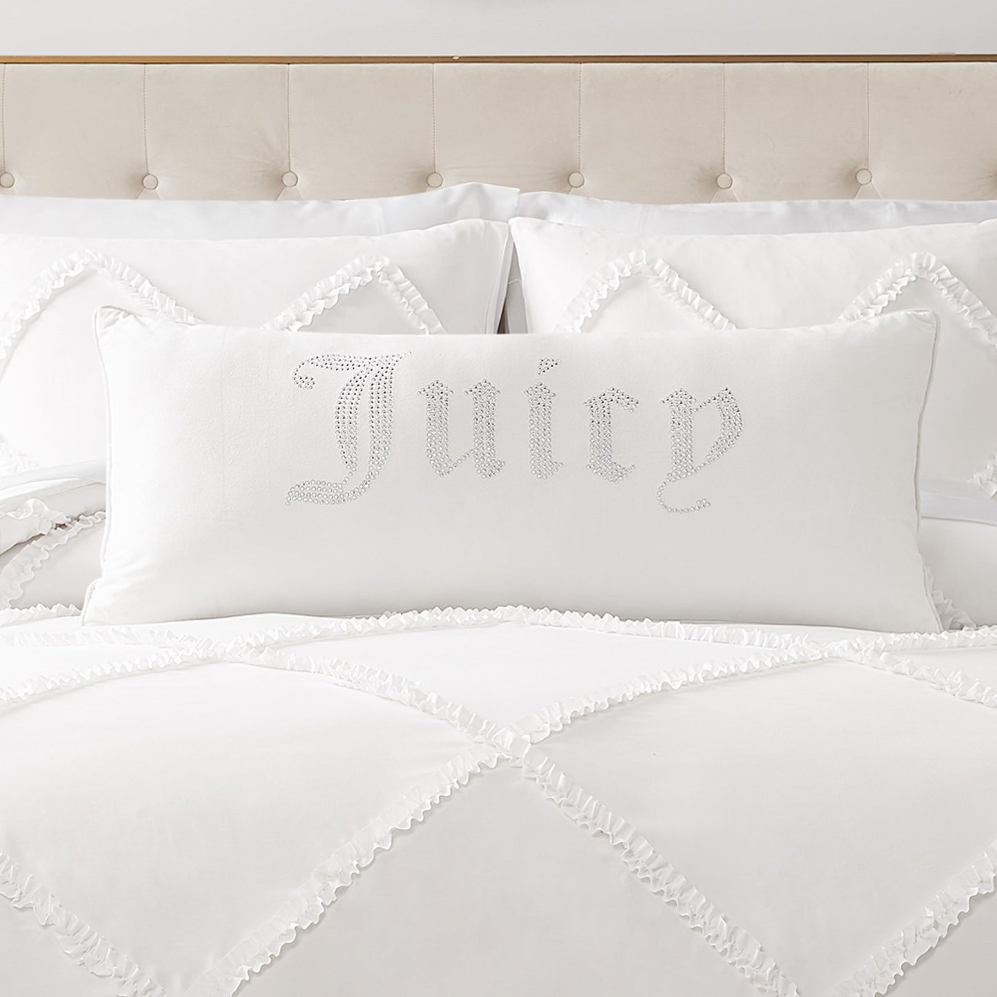 Juicy Couture – Decorative Accent Pillow Velvet Safari Leopard Premium Reversible Throw Pillow Living Room and Bedroom Décor Measures 14" x 24" Cheetah on White