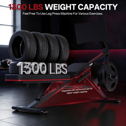 PASYOU Leg Press Machine for Home Gym – Adjustable Foot Plate Weight Bench with Leg Extension, Compact Footprint Workout Bench for Glutes, Quads & Hamstrings, Compatible with 1'' and 2'' Weight Plates