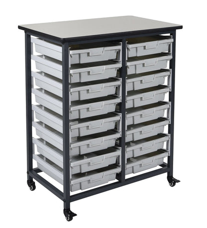 LUXOR MBS-DR-16S Mobile Bin System - Double Row Grey 20 L x 30 75 W x 37 5 H